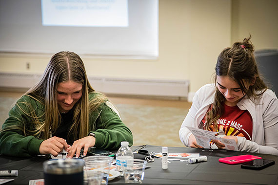 Students worked on an art project during last year's "I WIll Listen" event at Northwest. (Photos by Chandu Ravi Krishna | Northwest Missouri State University)