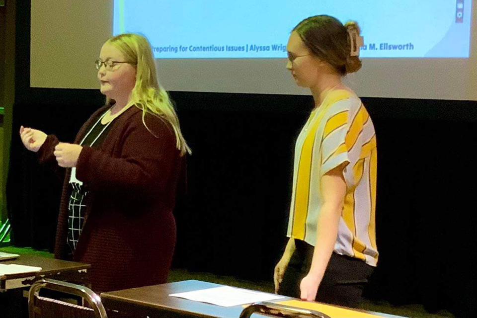 Students, faculty member present at state social studies conferences