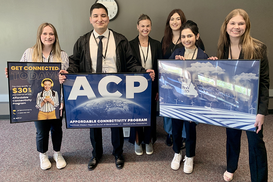 Team Connect-a-Cat consisted of, left to right, Juliet Johnson, Didar Orazgeldiyev, Anna-Claire Matz, BreAnna Reeve, Deep Shikha and Alyssa Zion. 