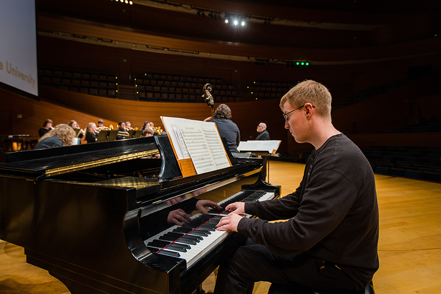 Playing with Northwest music ensembles also afforded Owings opportunities to perform in a variety of venues, including the Kauffman Center for the Performing Arts in Kansas City, Missouri. 