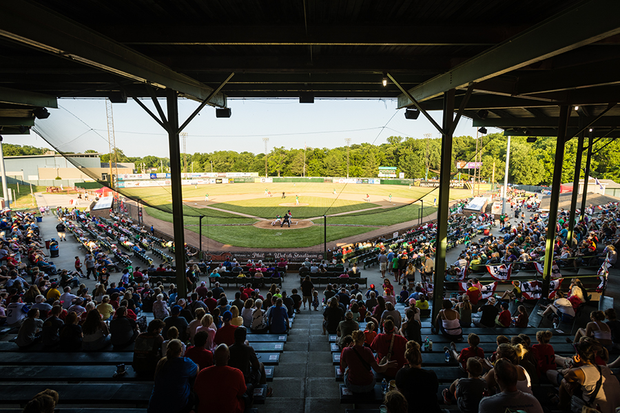 Northwest employees, students, alumni and friends annually fill the historic Phil Welch Stadium in St. Joseph for Northwest Night at the St. Joseph Mustangs. (Photo by Lauren Adams/Northwest Missouri State University)