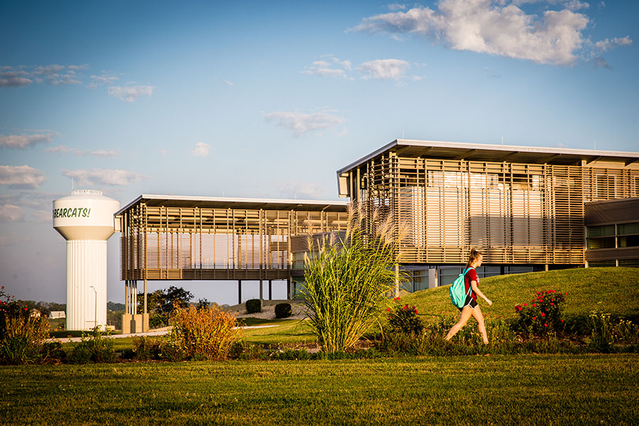 Landscaping staff at Northwest have planted a variety of native plants near the Hubbard Center to help beautify the area and attract pollinators. (Photo by Todd Weddle/Northwest Missouri State University)