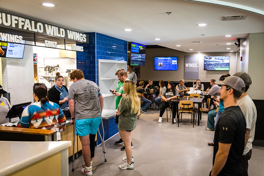 Buffalo Wild Wings Go is open from 11 a.m. to 11 p.m. Monday through Thursday and Sunday and 11 a.m. to midnight Friday and Saturday in The Station. (Photo by Lauren Adams/Northwest Missouri State University)