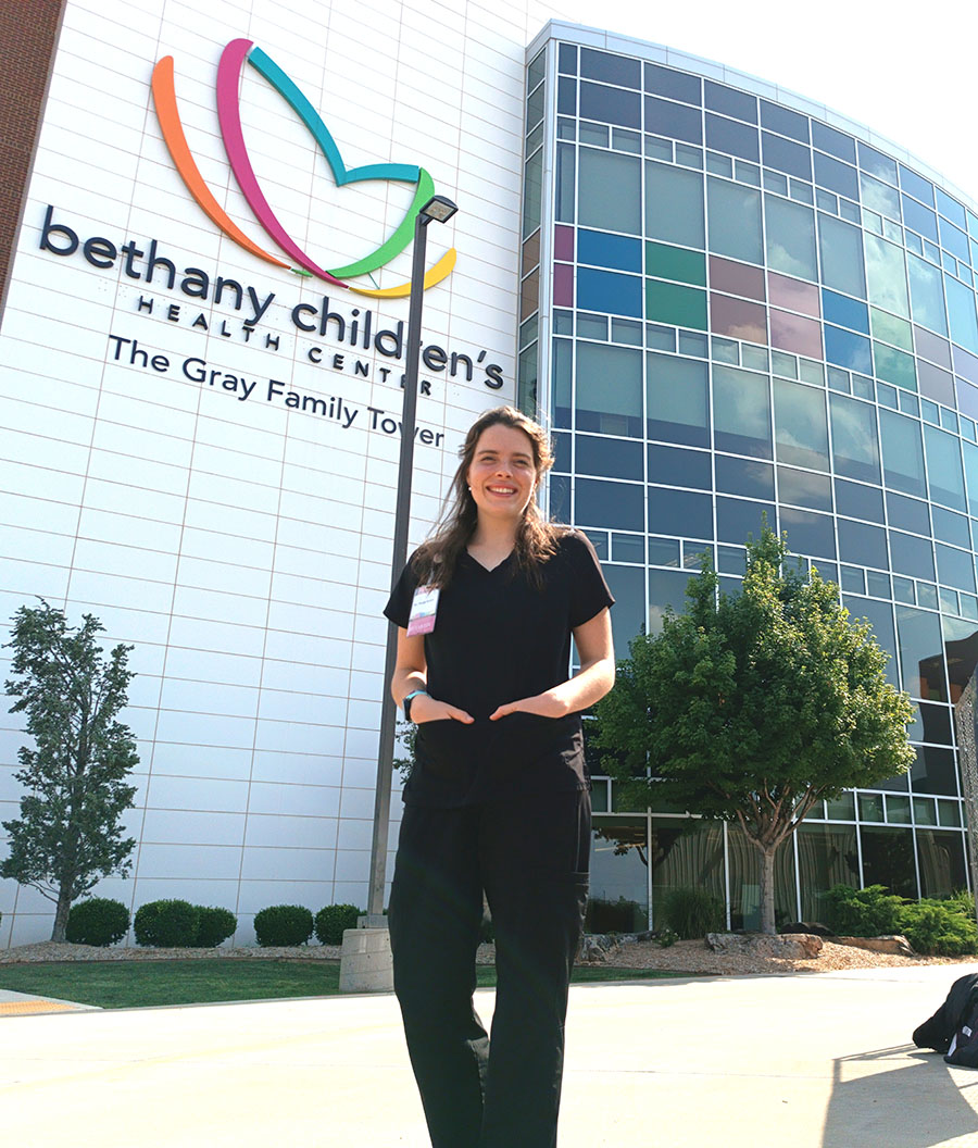 Anna Moloney recently completed a summer internship at Bethany Children’s Health Center as part of the requirement to finish her master's degree at Northwest in therapeutic recreation. (Submitted photos)