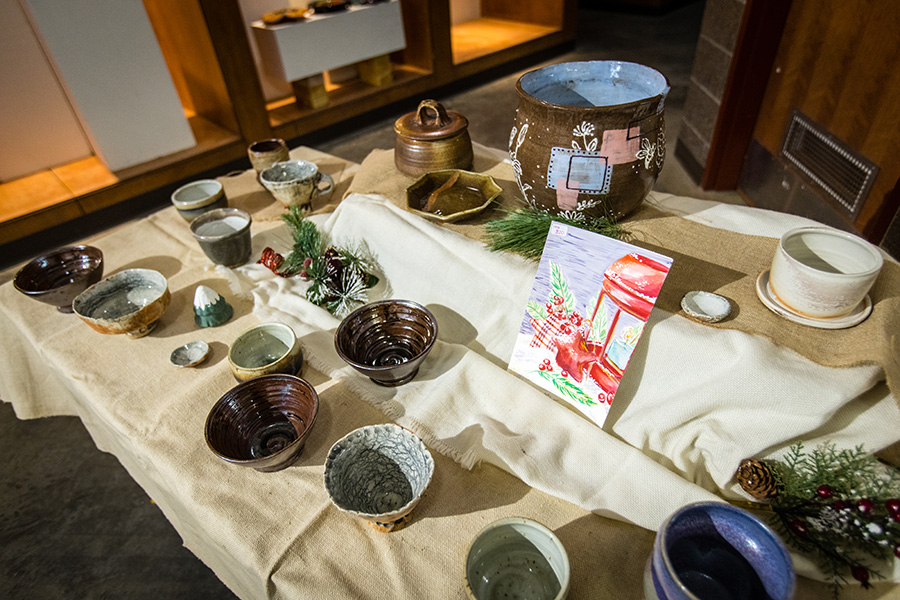 The art show and sale features a variety of handmade pottery, ceramic items and other artwork. (Photo by Lauren Adams/Northwest Missouri State University)