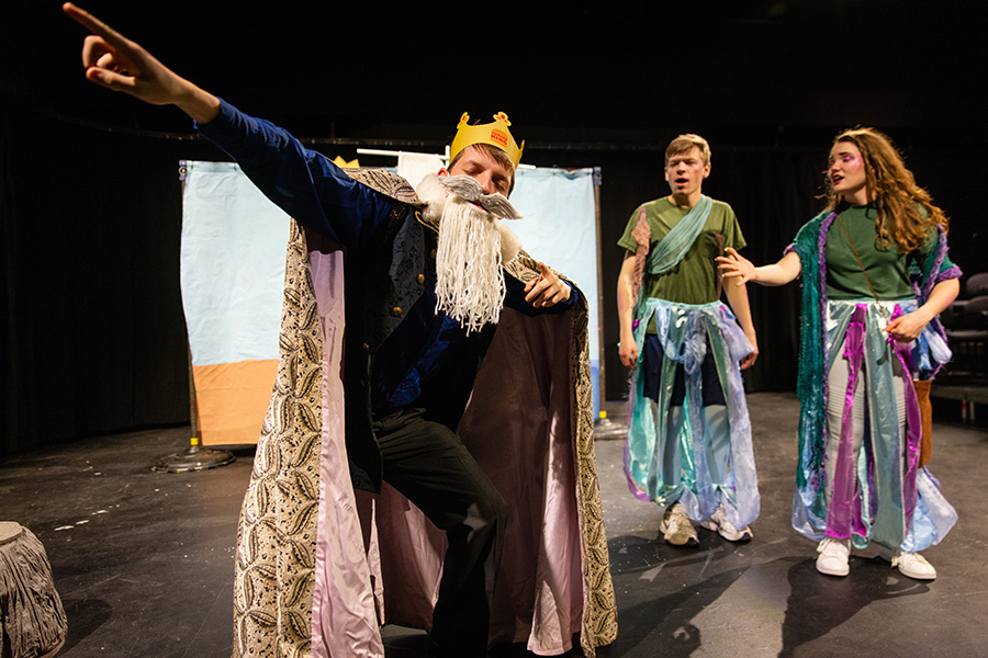 Northwest students are pictured performing in last year's Alpha Psi Omega children's production. The theatre group will debut this year's play on Dec. 13. (Photo by Todd Weddle/Northwest Missouri State University) 