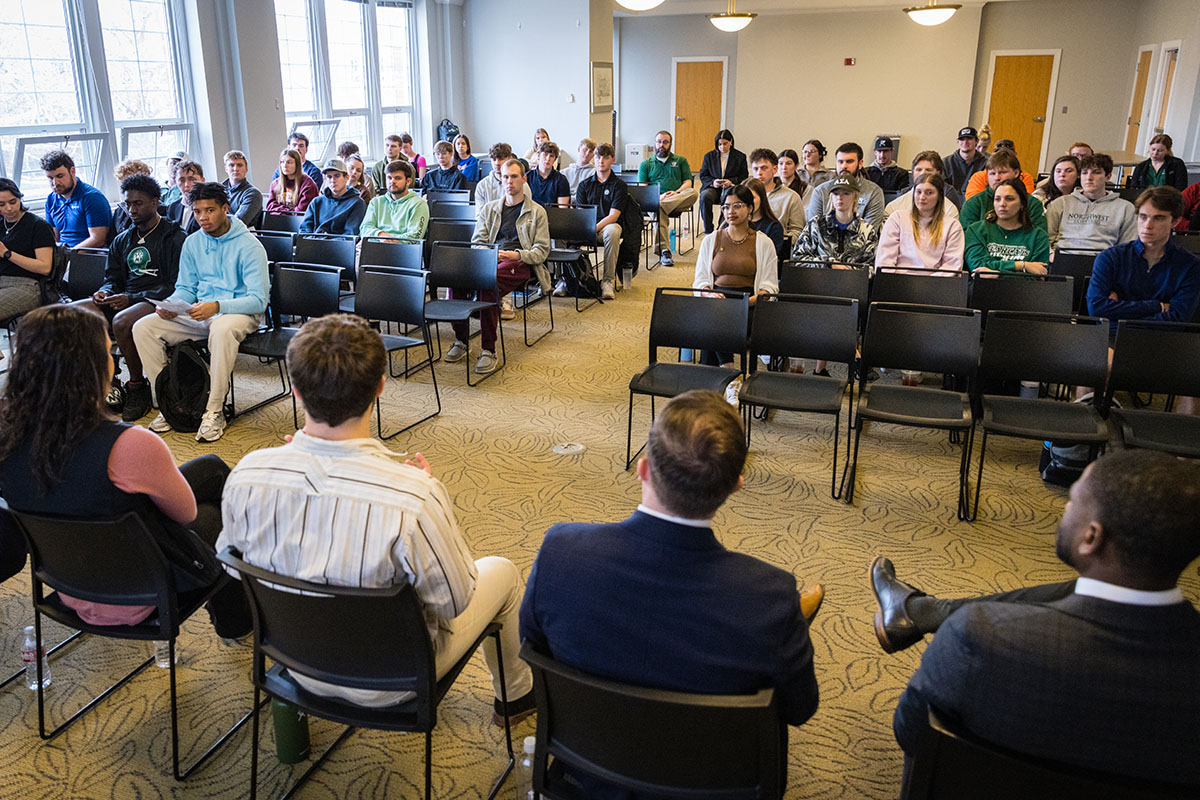 Meet the Pros events give students an opportunity to engage in a panel discussion with Northwest alumni and other professionals working in fields of interest. (Photo by Lauren Adams/Northwest Missouri State University)