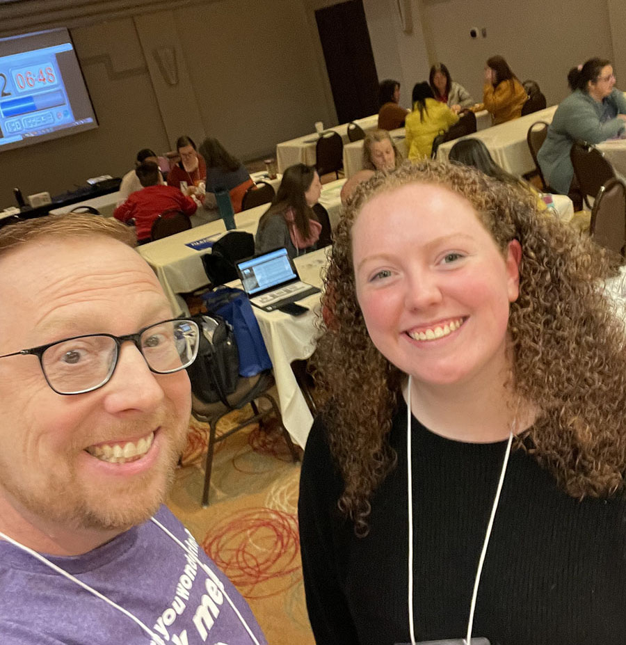 Emily Farris presented at the Missouri Council of Teachers of Mathematics conference with Brian Swink (left), who also nominated her for the MCTM's Outstanding Pre-service Teacher award. (Submitted photo)