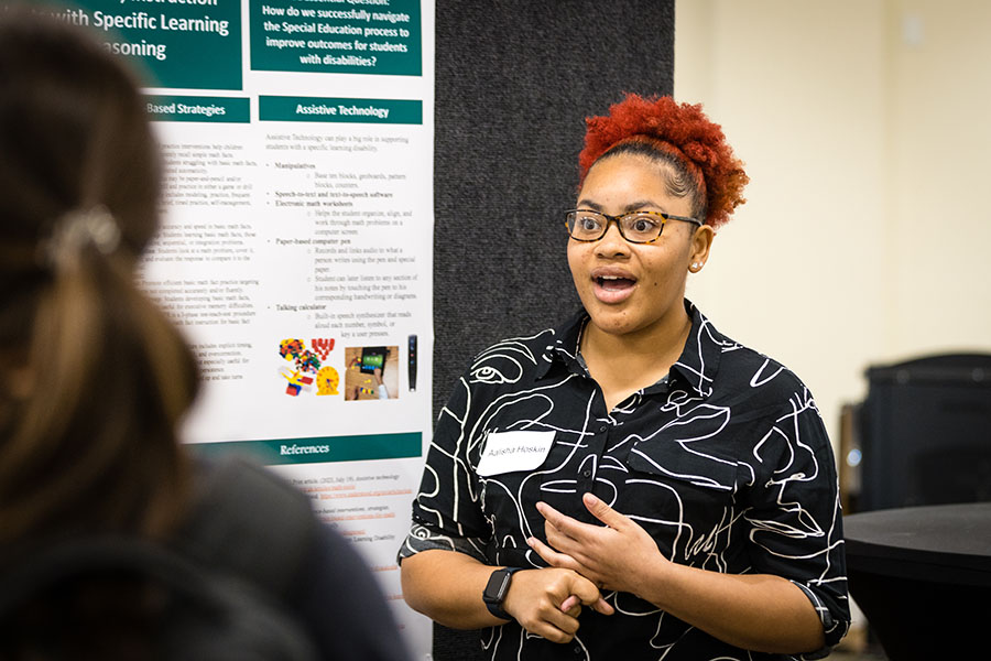 The annual Celebration of Scholars provides the Northwest community with an opportunity to explore the variety of research and projects students complete. It also gives students a platform to present their work to a broader audience beyond the classroom. (Photo by Lauren Adams/Northwest Missouri State University)