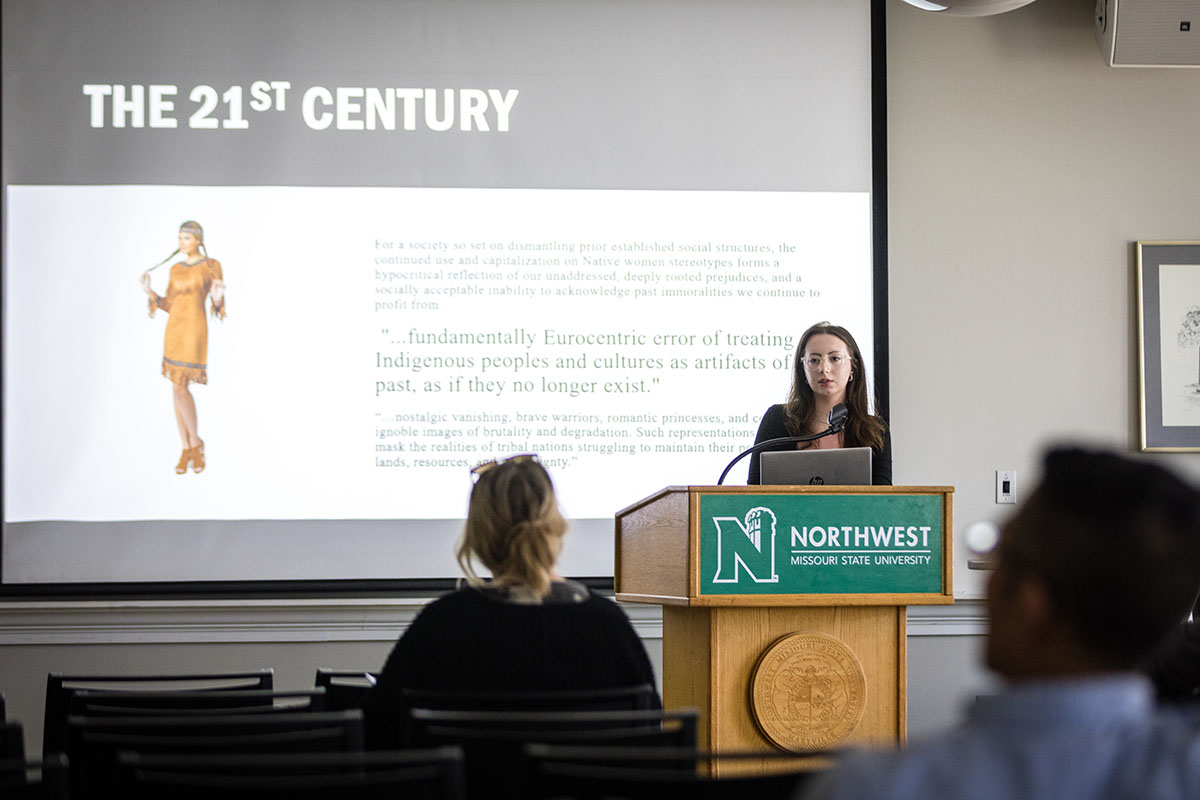 Students present creative writing, original research, analytical papers and speeches during the Celebration of Scholars. (Photo by Lauren Adams/Northwest Missouri State University)