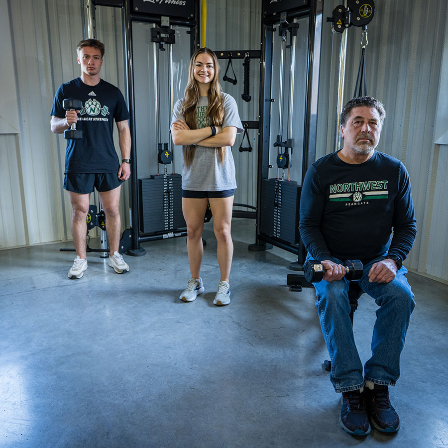Left to right are Hayden Froscheiser, Jadyn Barnes and Gail Lacox. (Photo by Lilly Cook/Northwest Missouri State University)
