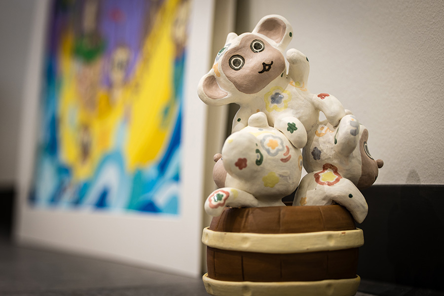 A sculpture by Olivia Dorman in the Senior Preview Exhibition (Photo by Lilly Cook/Northwest Missouri State University)