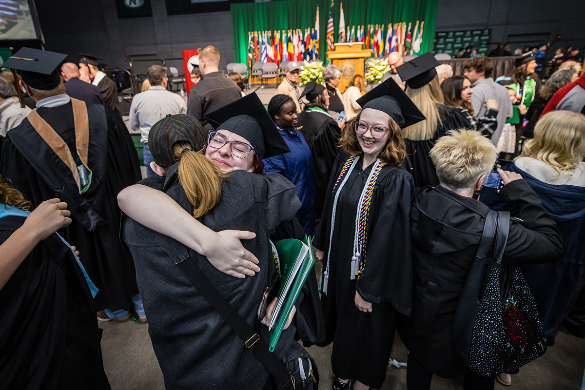 Northwest graduates celebrate at the conclusion of one of the University's commencement ceremonies in December. (Photo by Todd Weddle/Northwest Missouri State University)