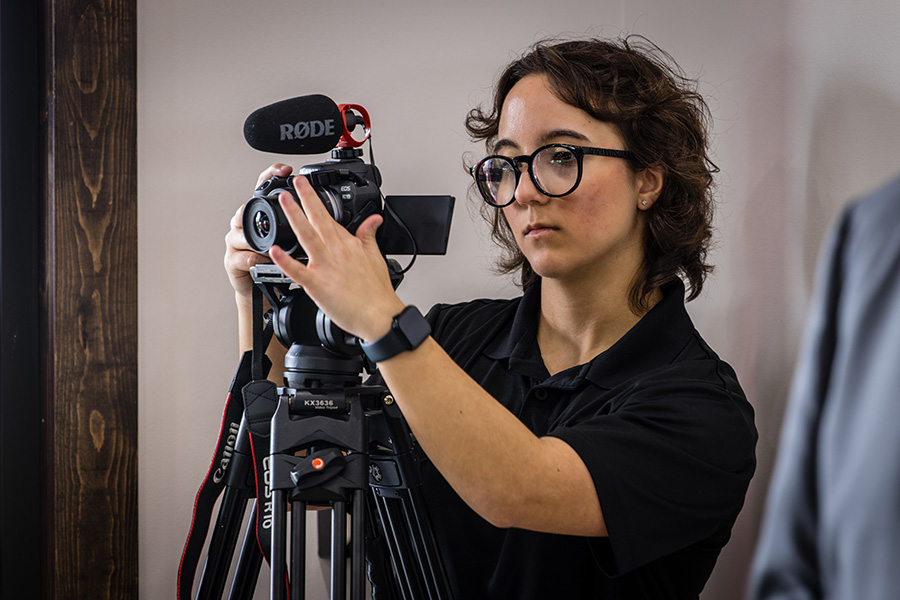 Kuhnert worked as a reporter at KQTV, an ABC affiliate in St. Joseph, Missouri, while completing her bachelor’s degree at Northwest, building her résumé with professional experience. (Photo by Lilly Cook/Northwest Missouri State University)