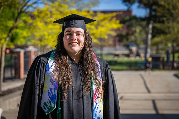Johnson is begin her career in the fall as a kindergarten teacher in Adrian, Missouri. (Photo by Todd Weddle/Northwest Missouri State University)
