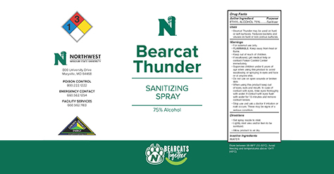 bearcat thunder spray bottle label