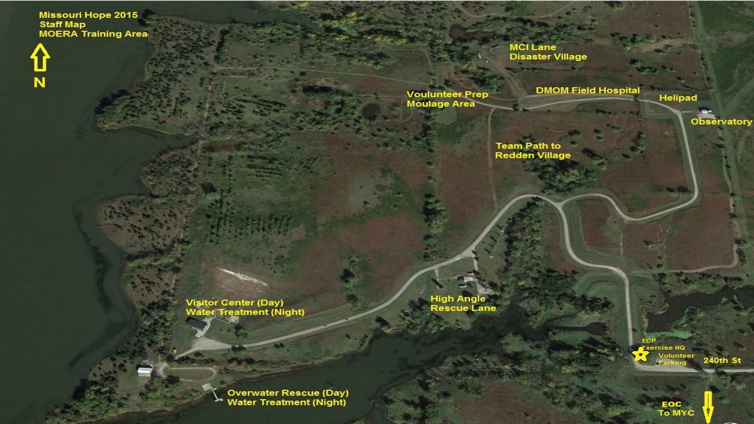 Map of mozingo outlining points of interest for MO Hope